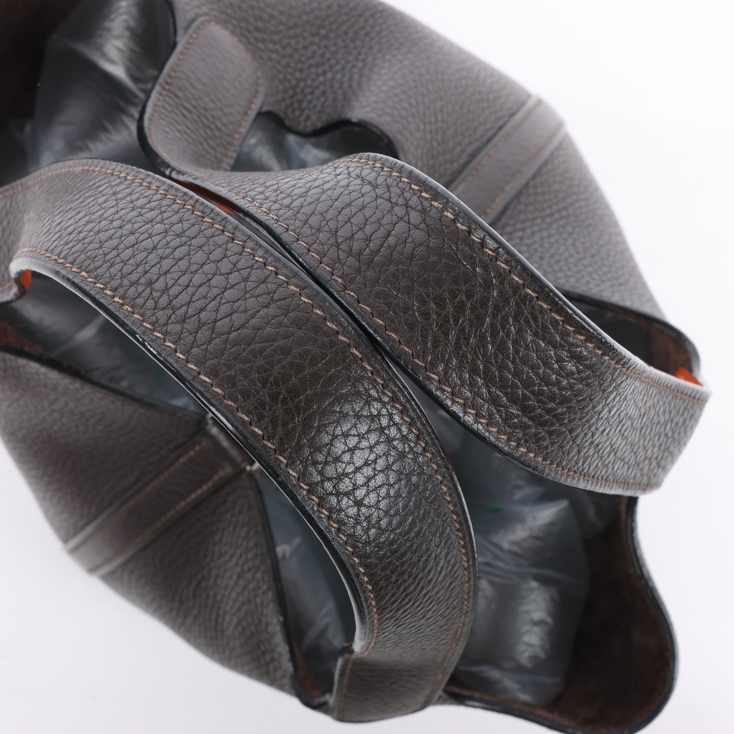 HERMES Picotan 22 MM Eclat Taurillon Clémence Chocolat x orange Garniture Métal Argenté □I : 2005