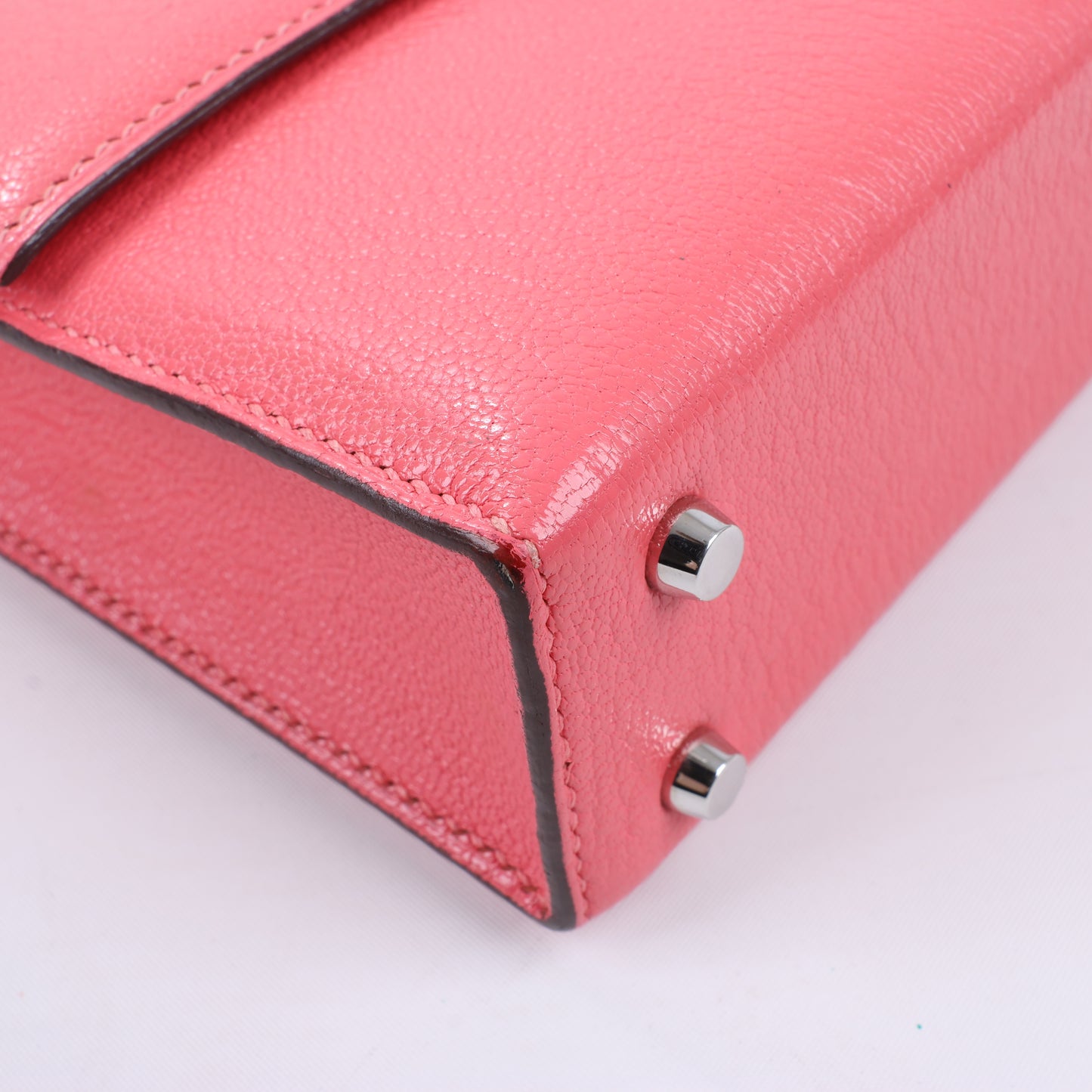 HERMES Verrou Chain Mini Chèvre Mysore Rose Ete Sac à Bandoulière Argenté Ferrures En Métal C: 2018
