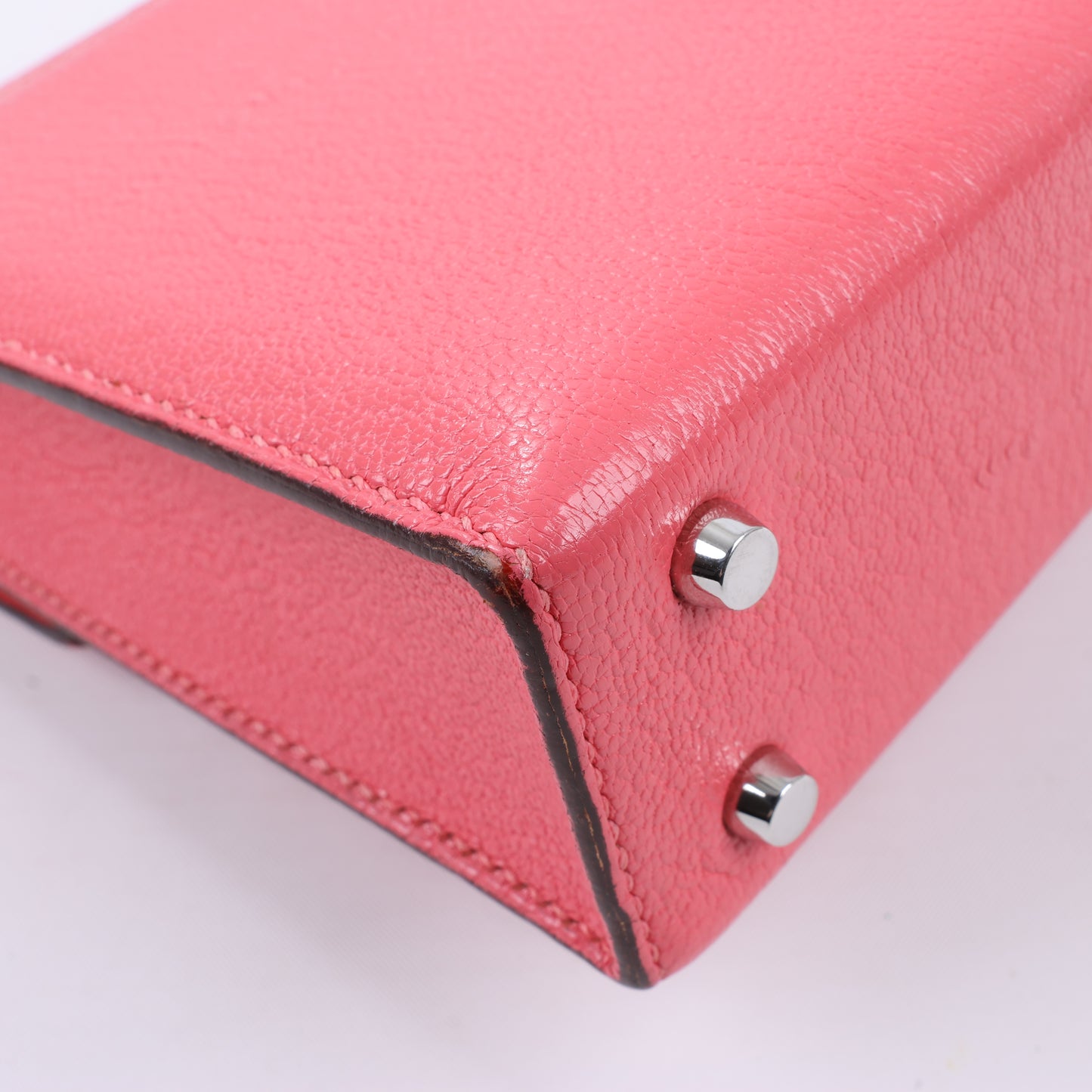 HERMES Verrou Chain Mini Chèvre Mysore Rose Ete Sac à Bandoulière Argenté Ferrures En Métal C: 2018
