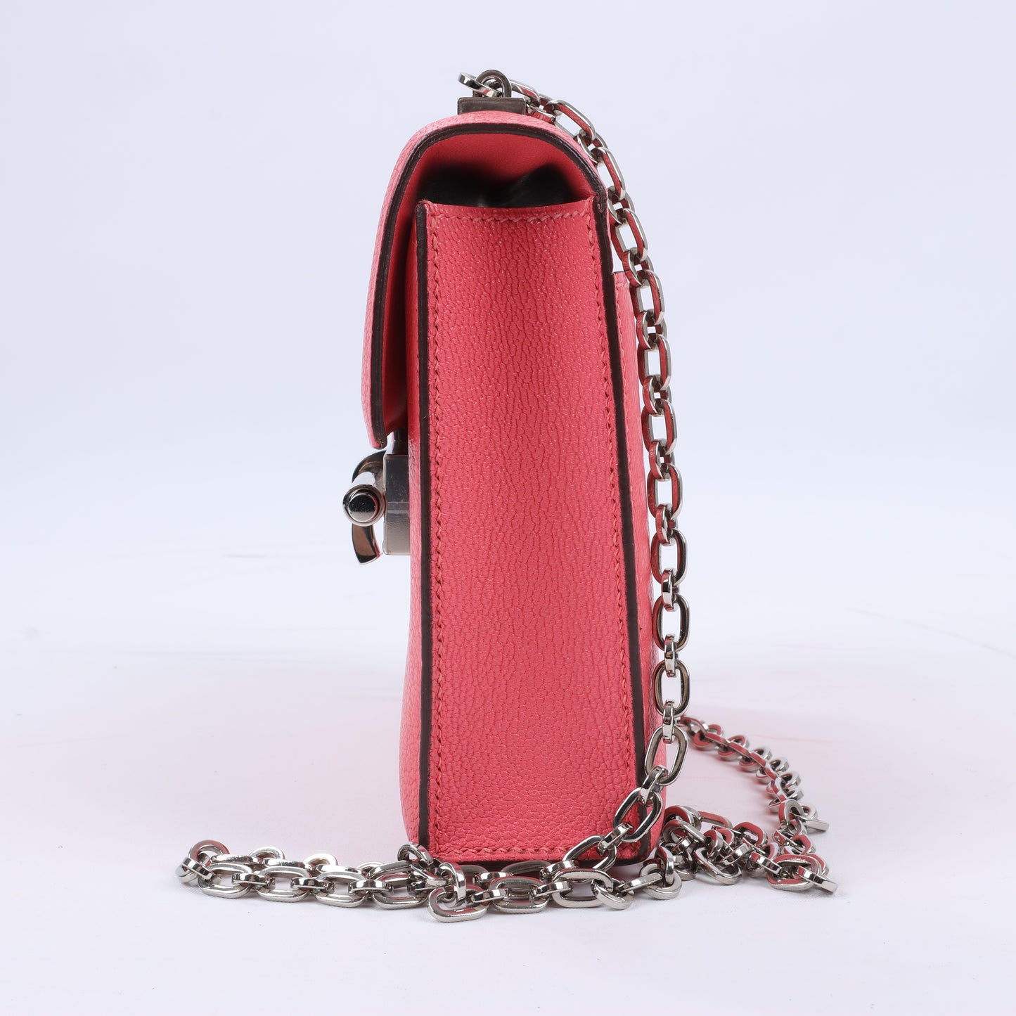 HERMES Verrou Chain Mini Chèvre Mysore Rose Ete Sac à Bandoulière Argenté Ferrures En Métal C: 2018