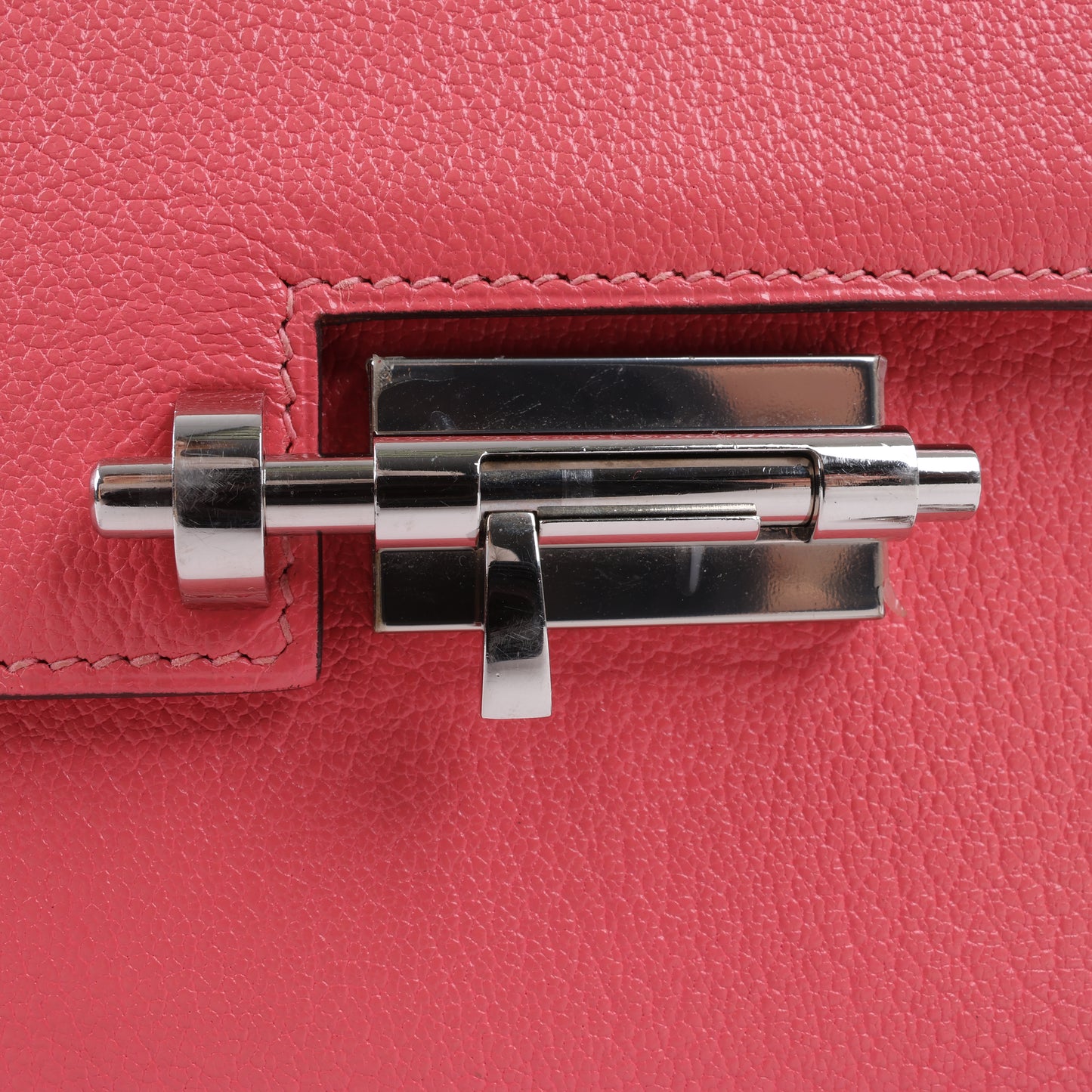 HERMES Verrou Chain Mini Chèvre Mysore Rose Ete Sac à Bandoulière Argenté Ferrures En Métal C: 2018