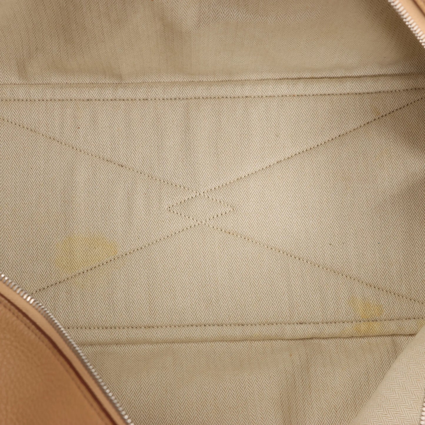 HERMES Victoria 43 Taurillon Clemence Handbag in Brown □L: 2008