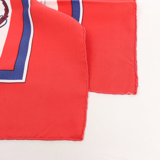 Hermès Carré 90 „Ex Libris“ Seidentaschentuch in Rot