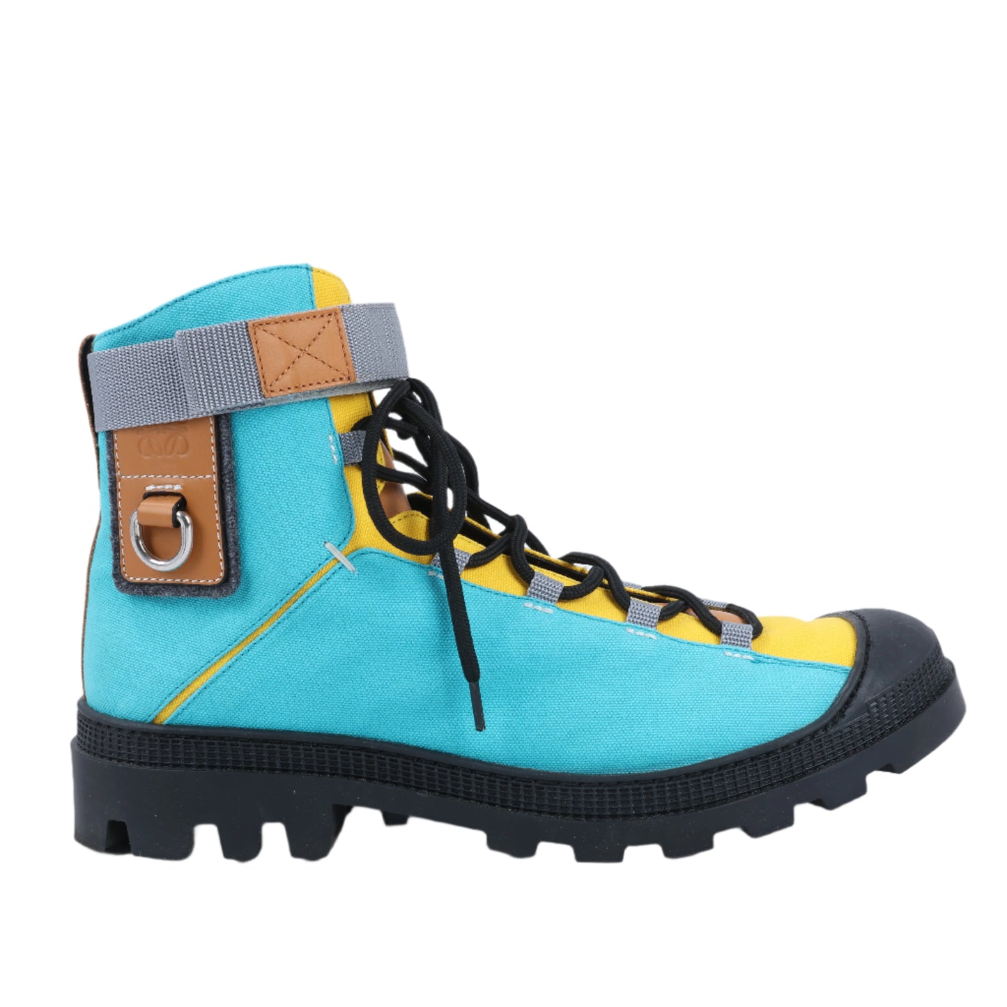 LOEWE Anagram 20SS Canvas & Leather Short Boots 44 EU in Multicolor