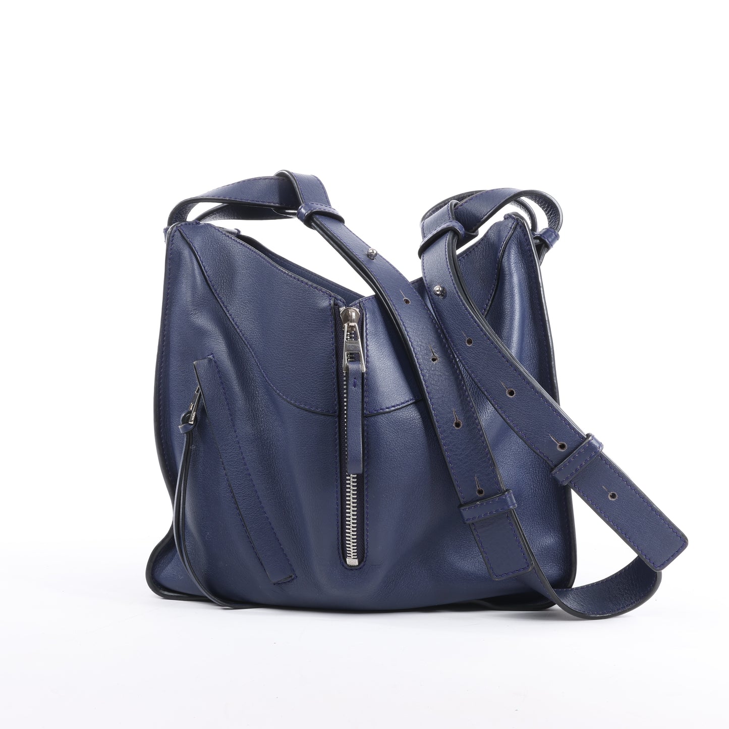 Petit sac à main bidirectionnel en cuir LOEWE Hammock, bleu marine