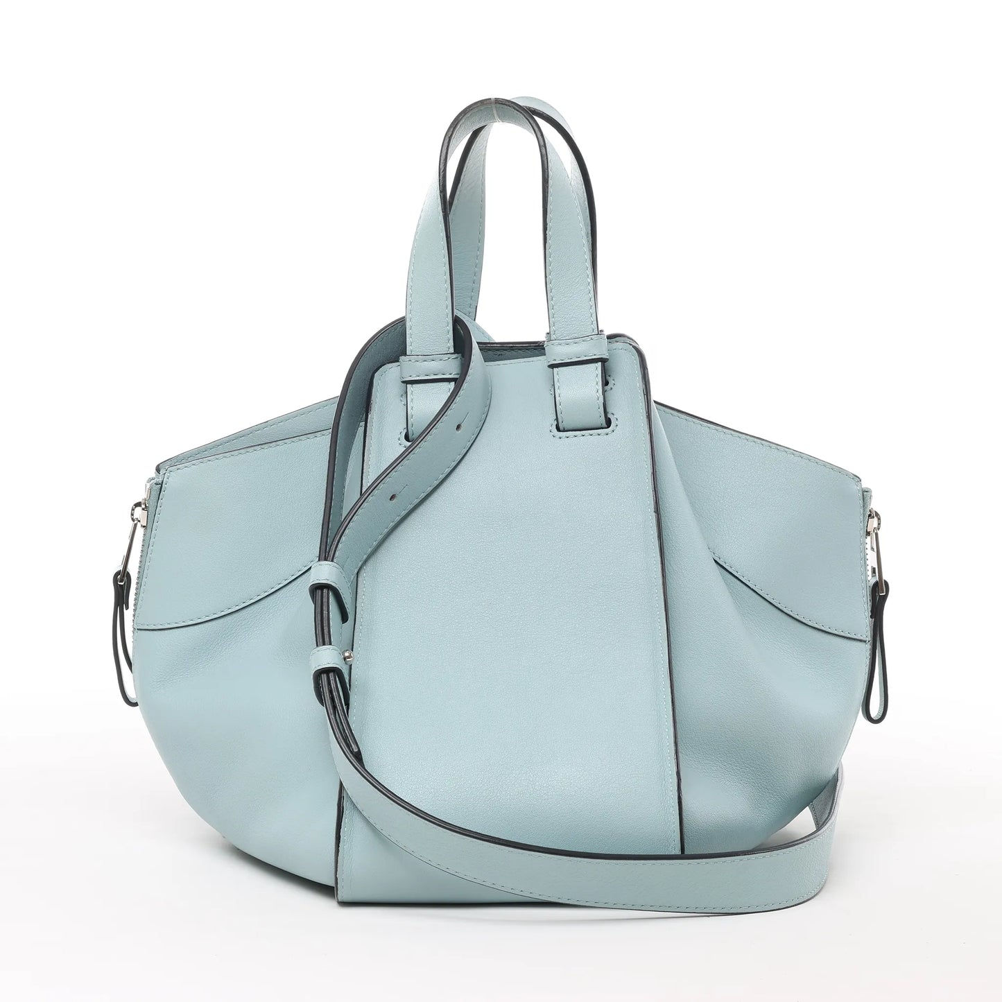 Petit sac à main bidirectionnel en cuir LOEWE Hammock, bleu clair