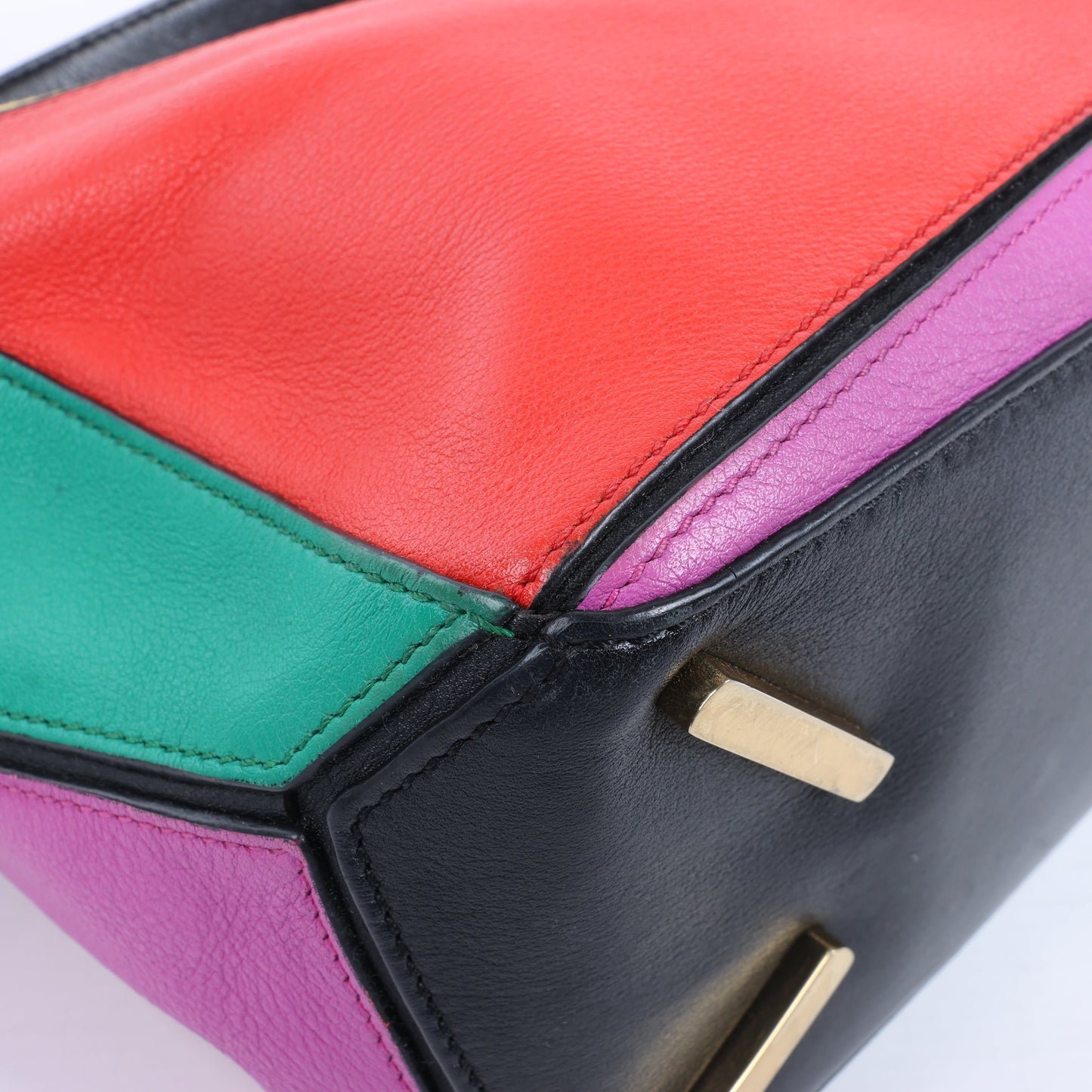 Petit sac à main 2 voies en cuir Puzzle LOEWE multicolore