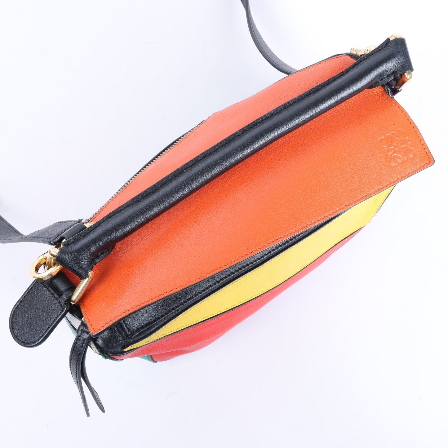 LOEWE – Puzzle – Kleine 2-Wege-Handtasche aus mehrfarbigem Leder