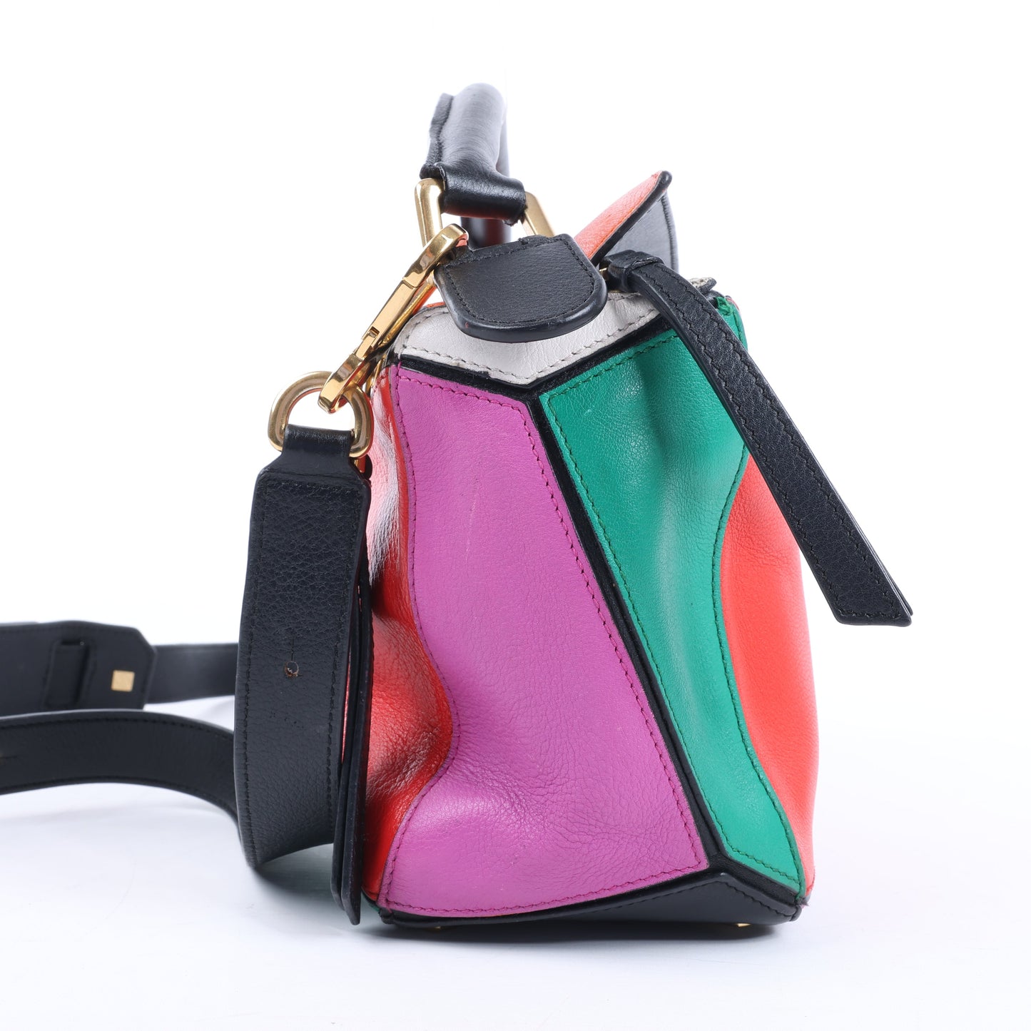 Petit sac à main 2 voies en cuir Puzzle LOEWE multicolore