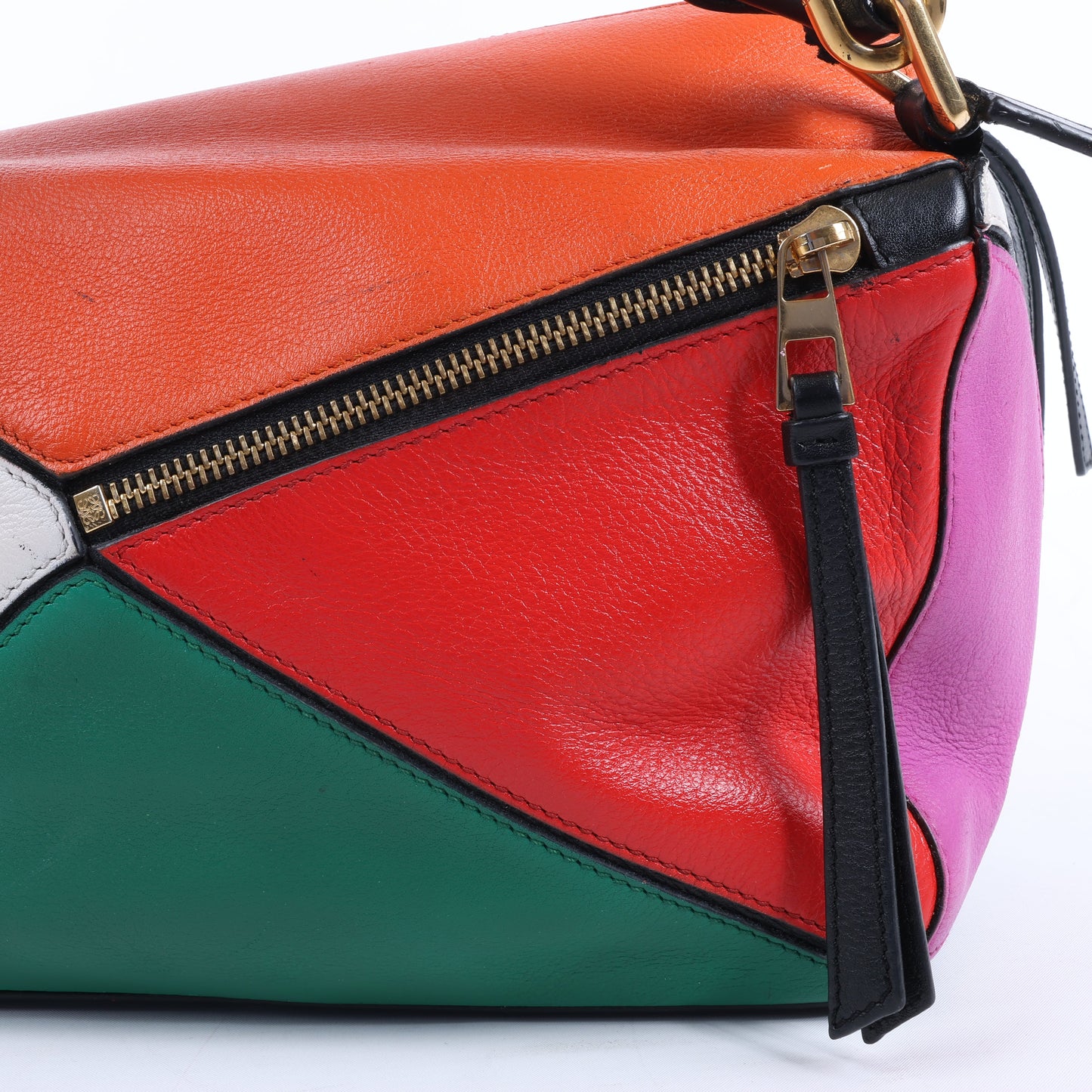 Petit sac à main 2 voies en cuir Puzzle LOEWE multicolore