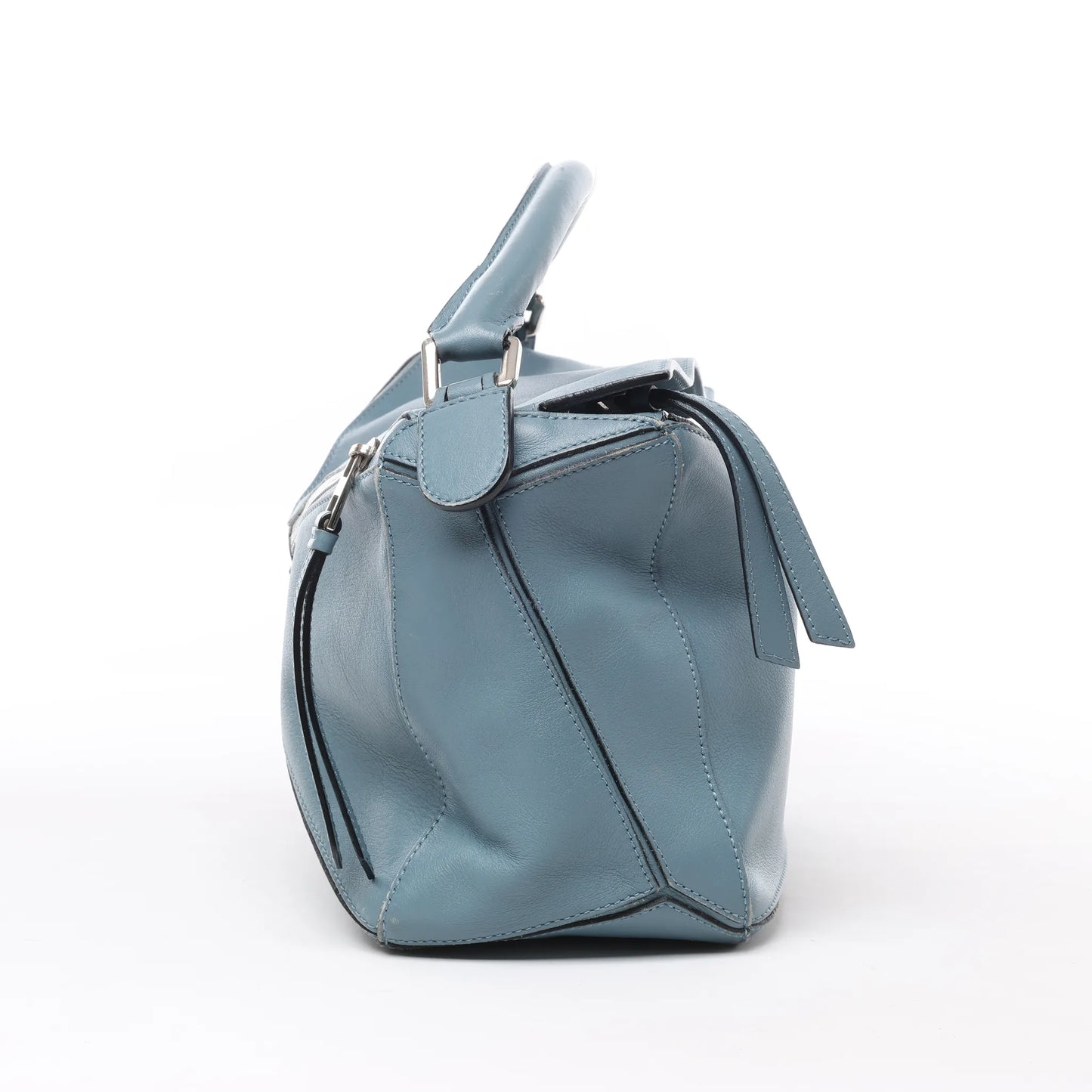LOEWE Puzzle Medium Leather 2Way Handbag in Blue