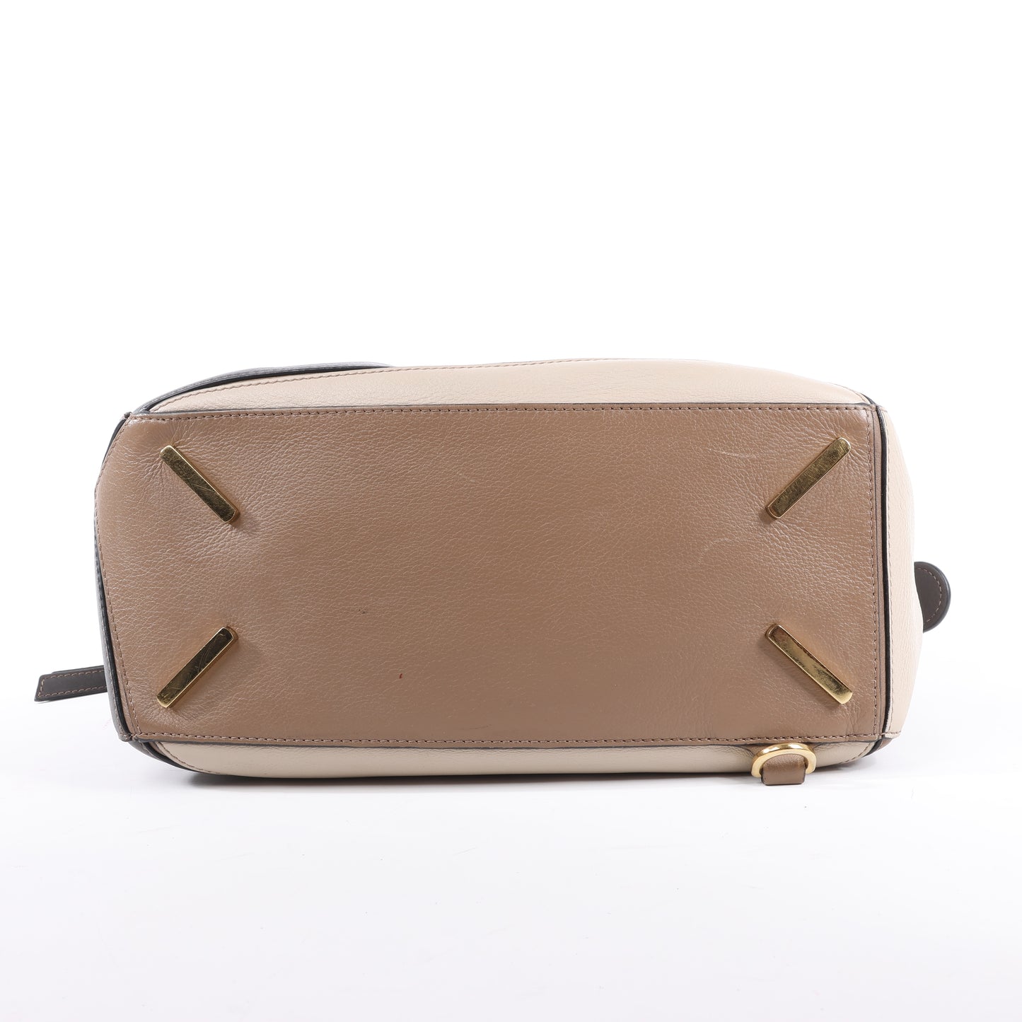 LOEWE Puzzle Medium Leather 2Way Handbag in Brown x Beige