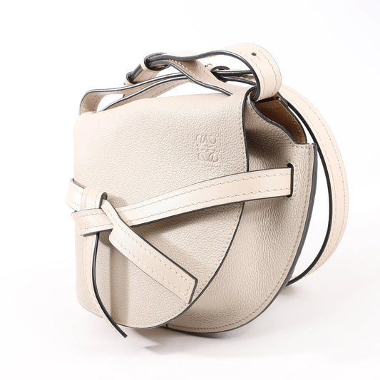 LOEWE Gate Soft Grain Leather Mini Crossbody Bag Beige
