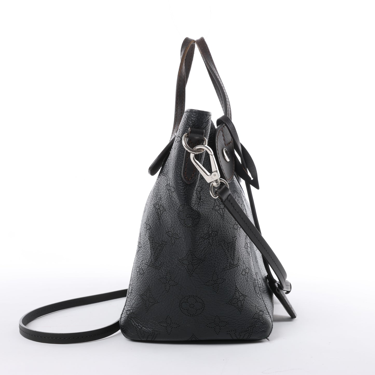 Louis Vuitton Hina Monogram Mahina Leather Shoulder Bag in Black M54350