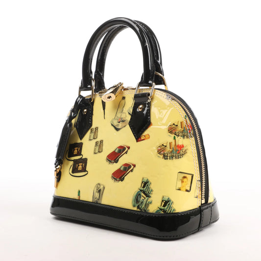 Louis Vuitton Alma BB Vernis Nicolas Squiere Handbag in Yellow x Black M50419