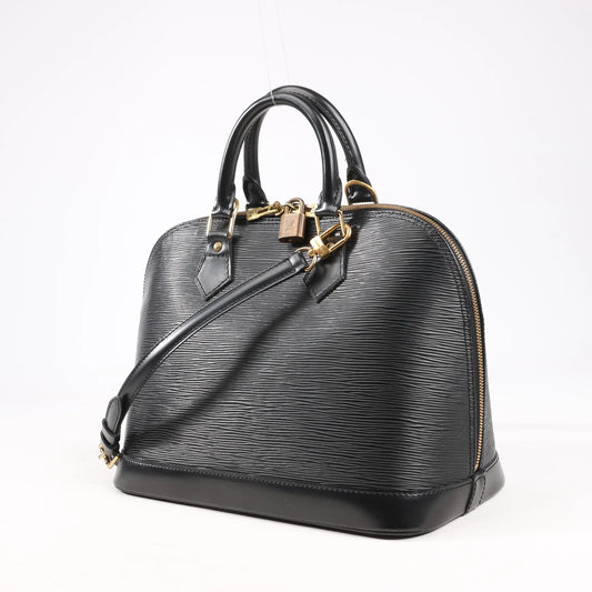 Louis Vuitton Epi Leather Alma PM 2Way Handbag in Black M52142