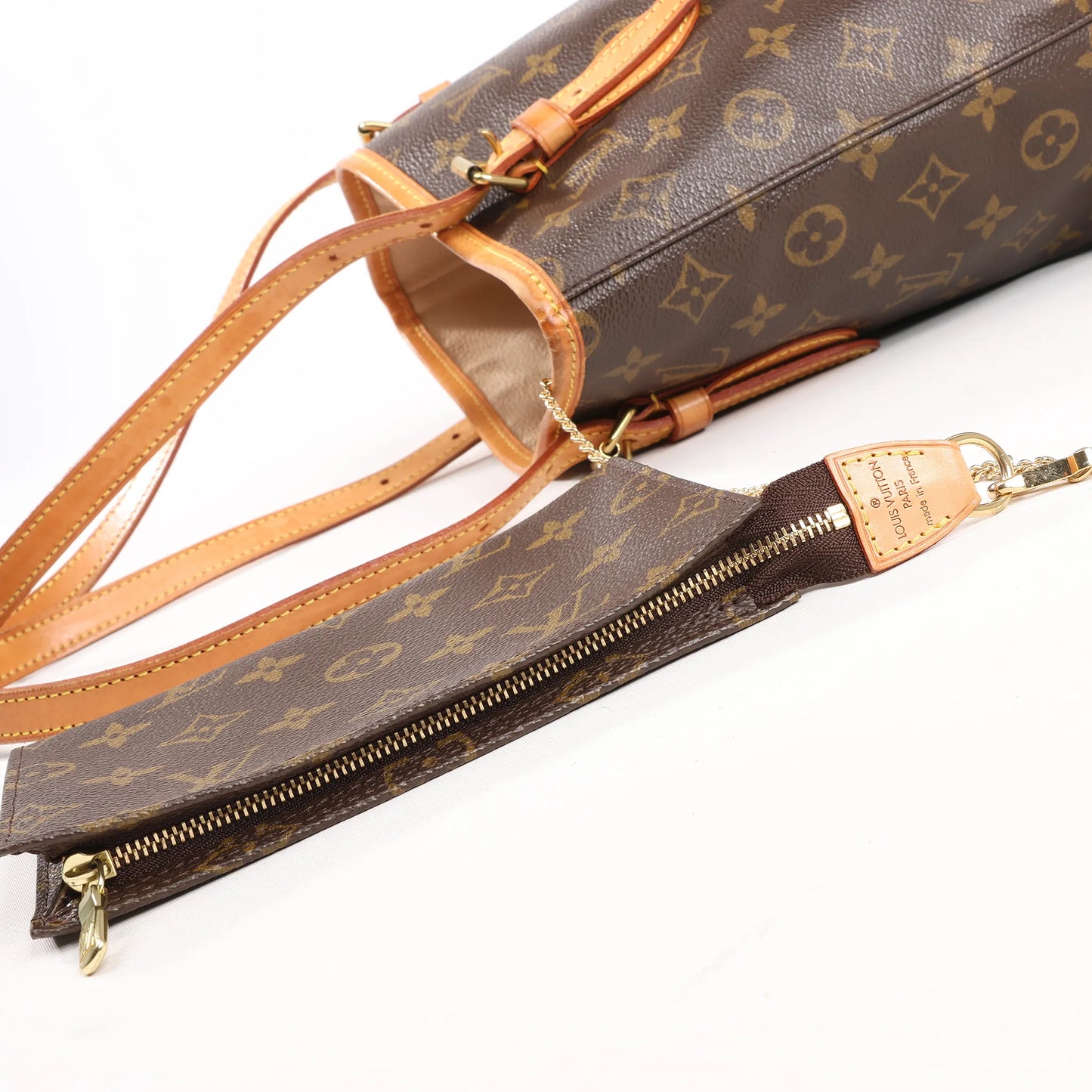 Louis Vuitton Monogram Canvas Bucket PM Shoulder Bag in Brown M42238