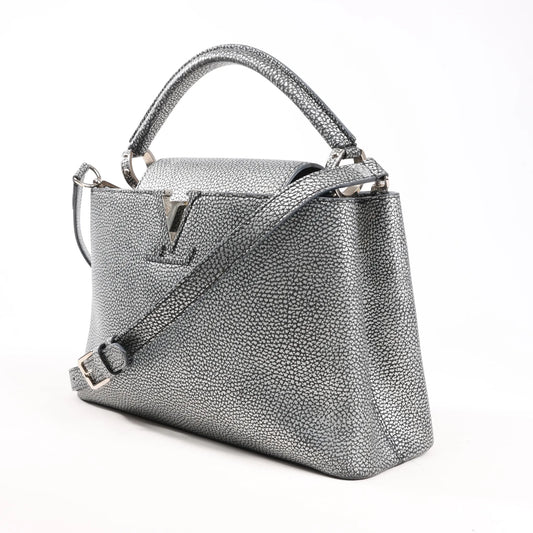 Louis Vuitton Taurillon Capucines MM Handbag in Silver