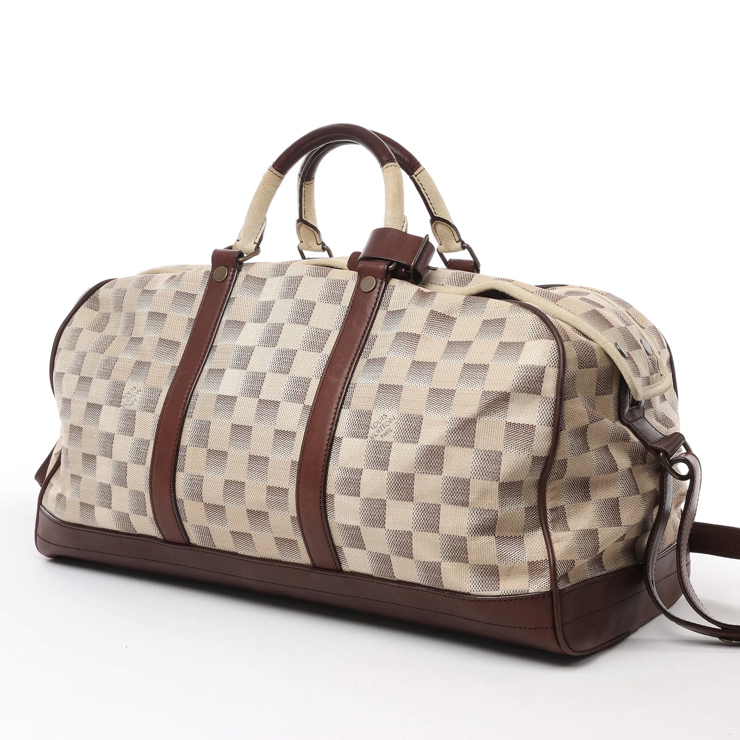 Sac de voyage sport Louis Vuitton Damier Lune beige et marron N48186