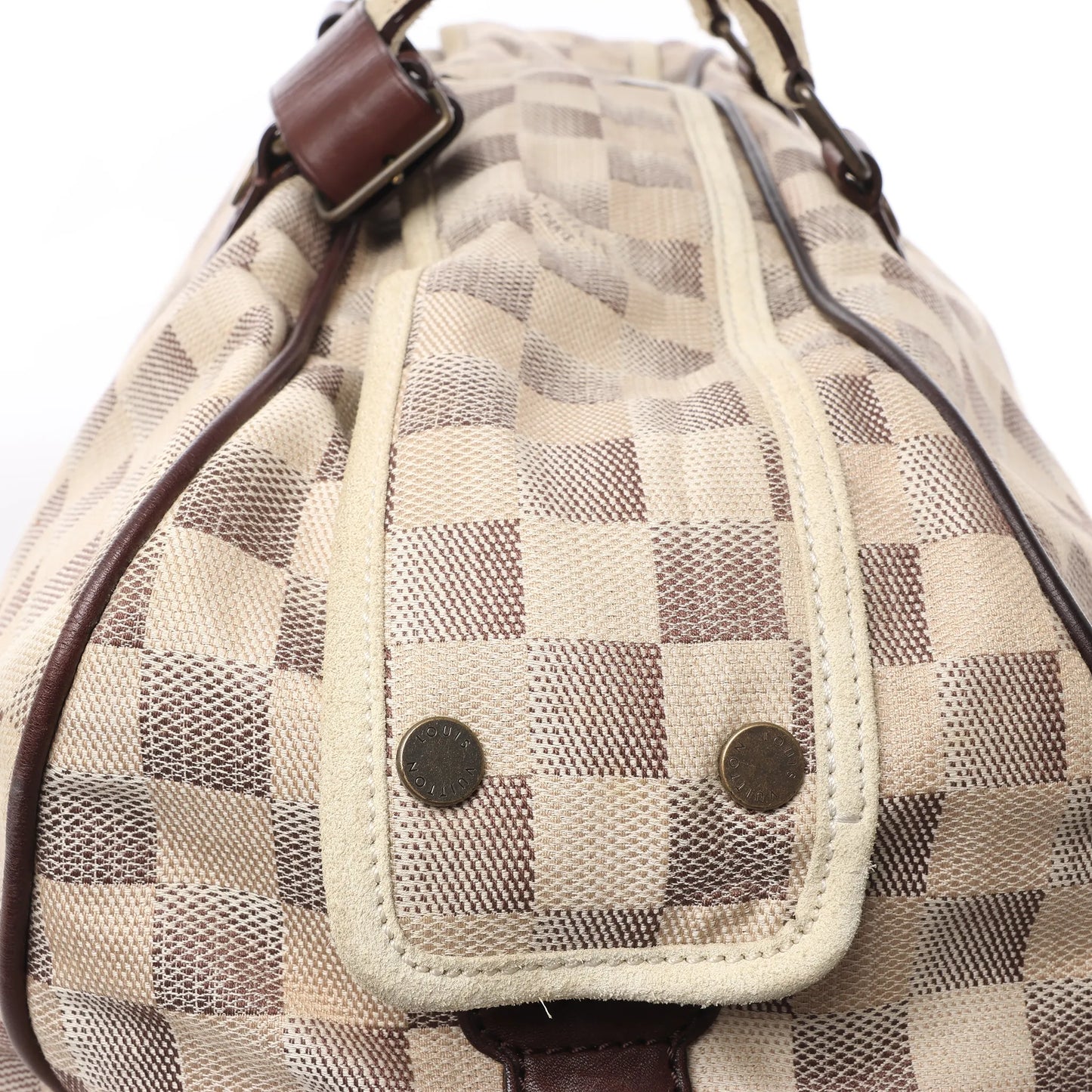 Sac de voyage sport Louis Vuitton Damier Lune beige et marron N48186