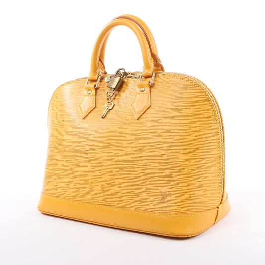 Sac à main Louis Vuitton Alma PM en cuir épi jaune M52149
