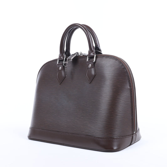 Sac à main Louis Vuitton Alma PM en cuir épi marron M5214D