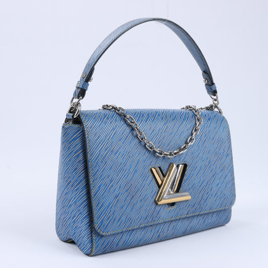 Louis Vuitton Epi Leder Twist Umhängetasche GM in Jeansblau