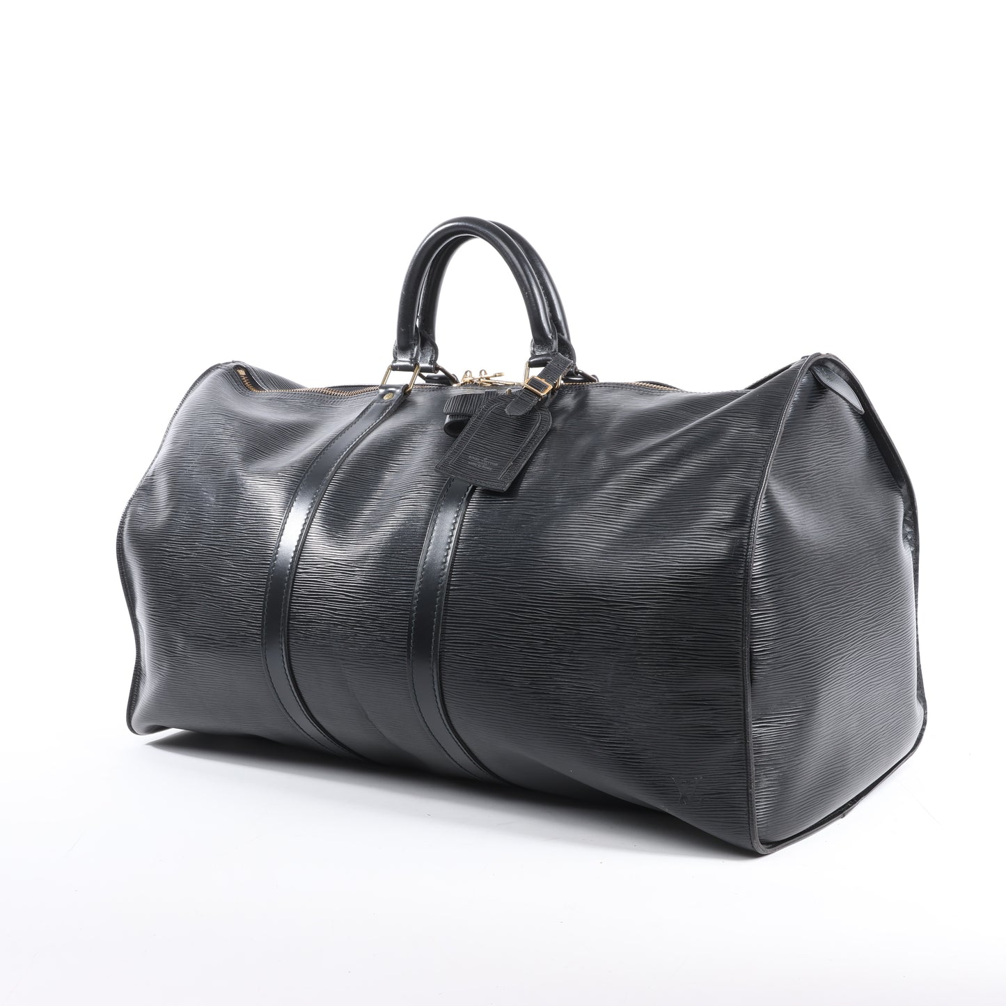 Louis Vuitton Epi Leather Keepall 55 Travel Bag in Black M59052