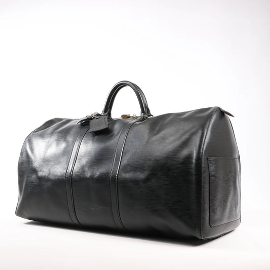 Louis Vuitton Epi Leather Keepall 60 Travel Bag in Black M42942