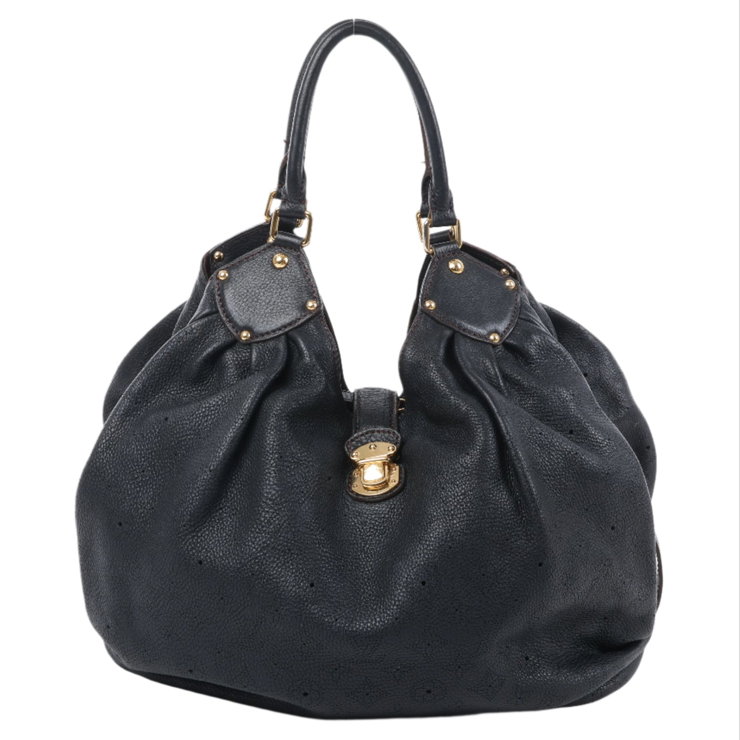 Sac à main Louis Vuitton Mahina Lunar L en cuir noir M95765