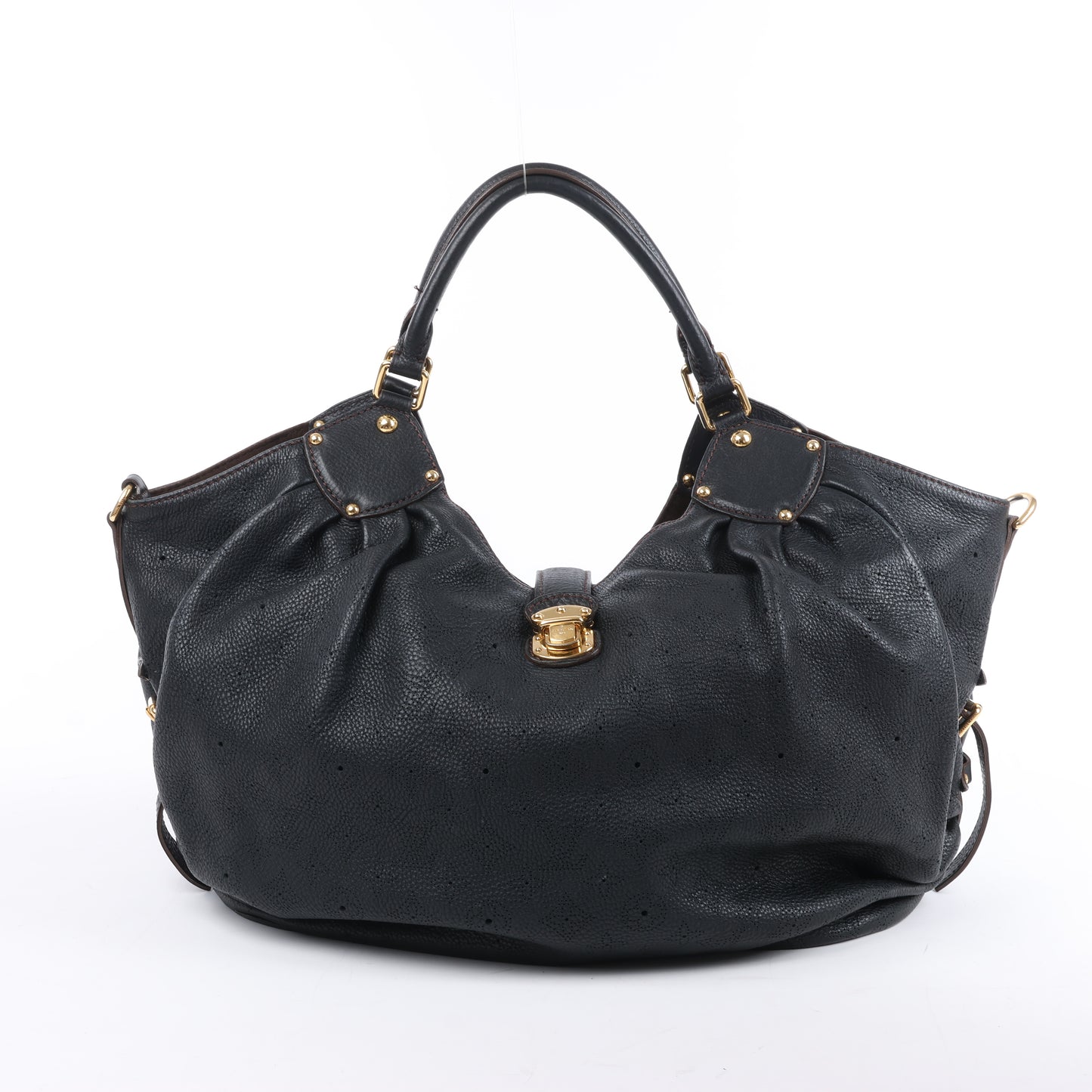 Sac à main Louis Vuitton Mahina Lunar L en cuir noir M95765