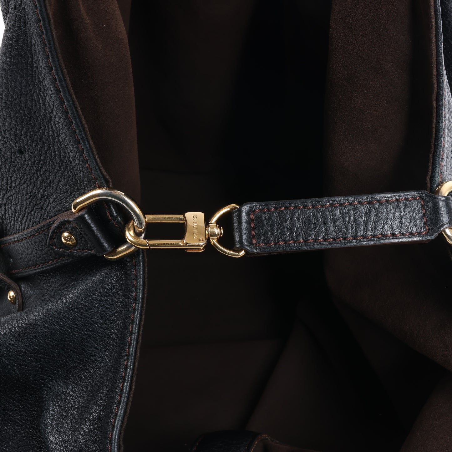 Sac à main Louis Vuitton Mahina Lunar L en cuir noir M95765