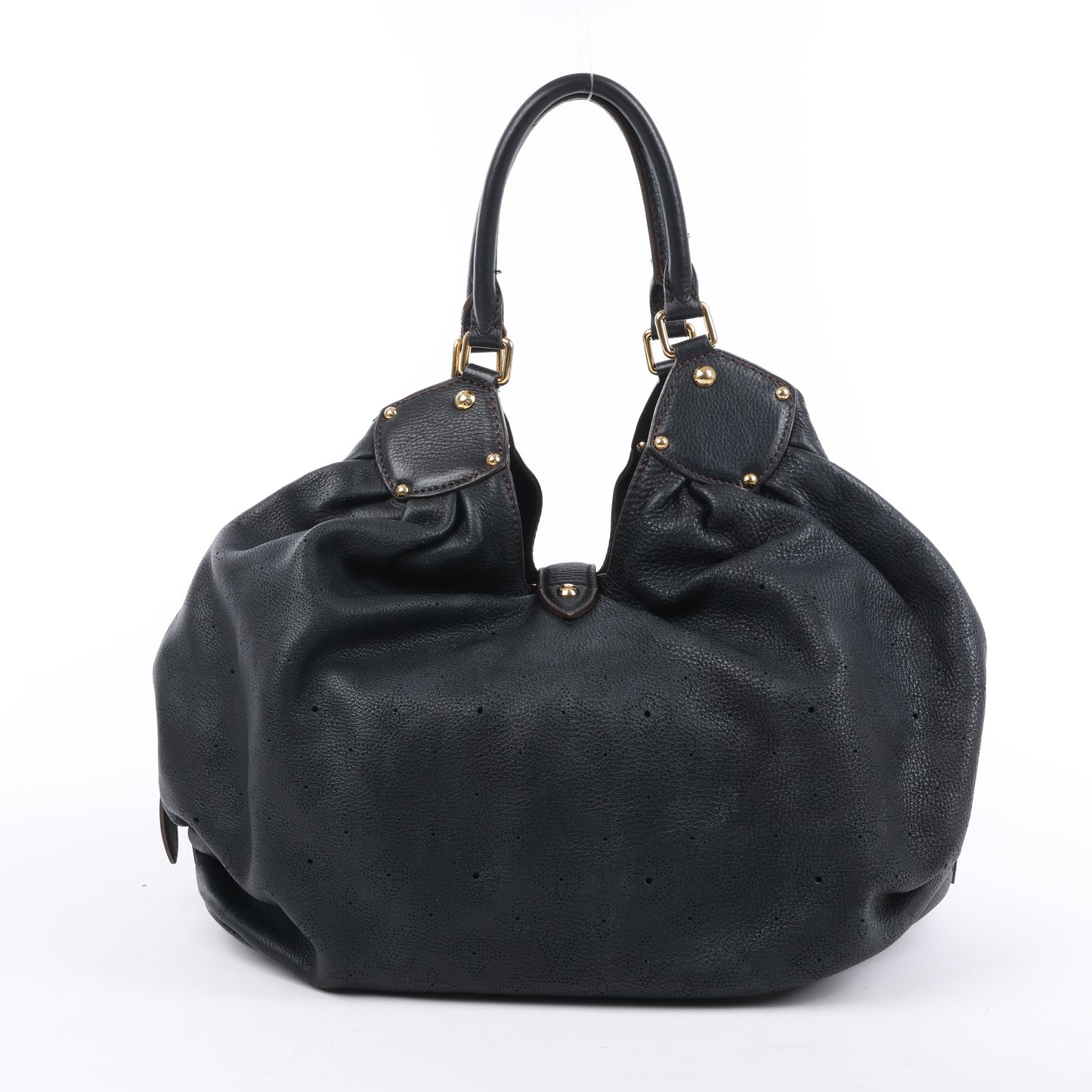Sac à main Louis Vuitton Mahina Lunar L en cuir noir M95765