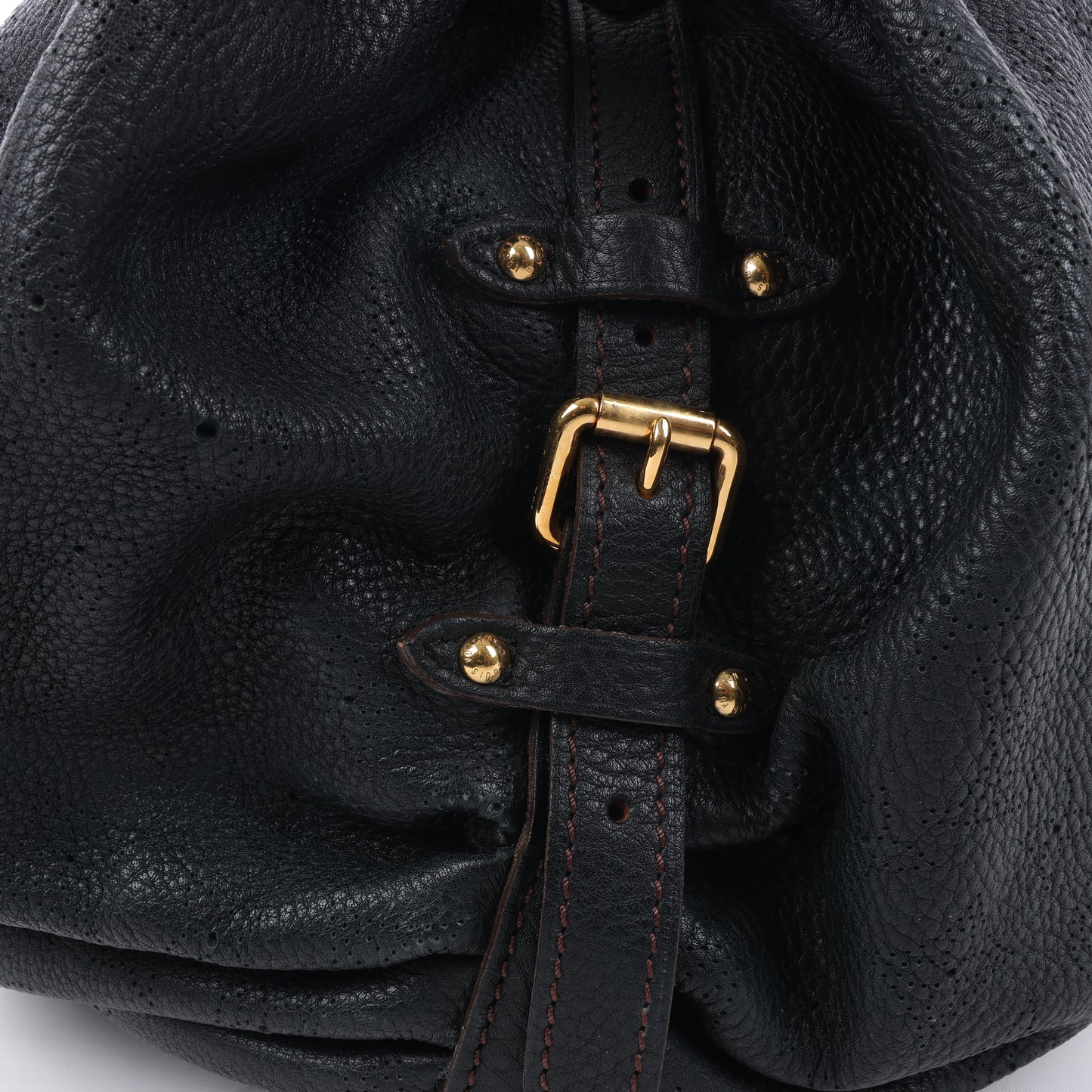 Sac à main Louis Vuitton Mahina Lunar L en cuir noir M95765