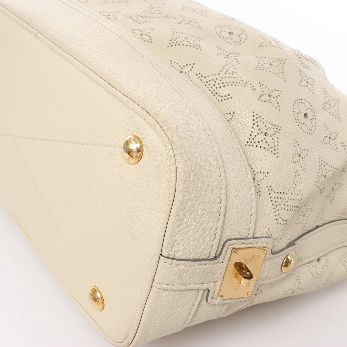 Louis Vuitton Monogram Mahina Stella PM Lederhandtasche in Beige M93067