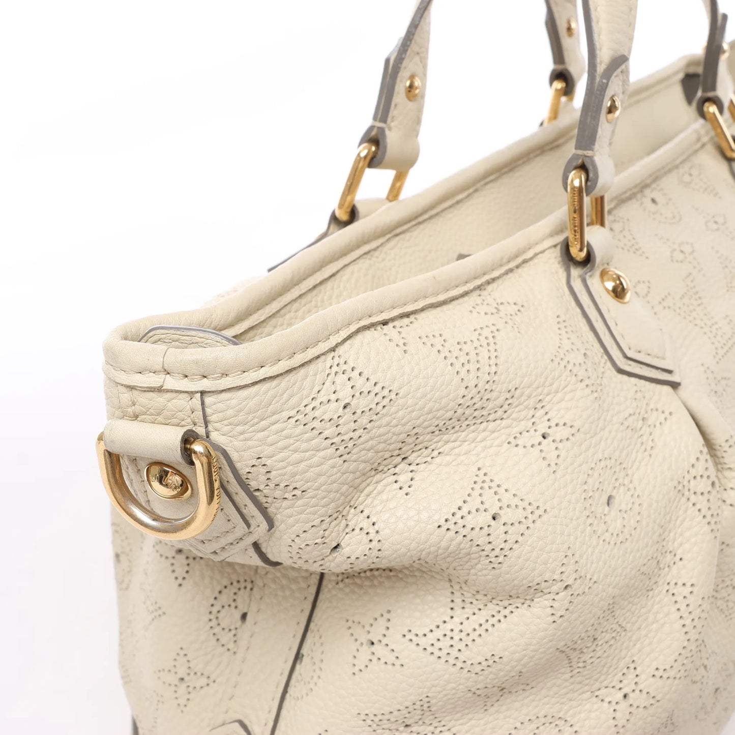 Louis Vuitton Monogram Mahina Stella PM Lederhandtasche in Beige M93067