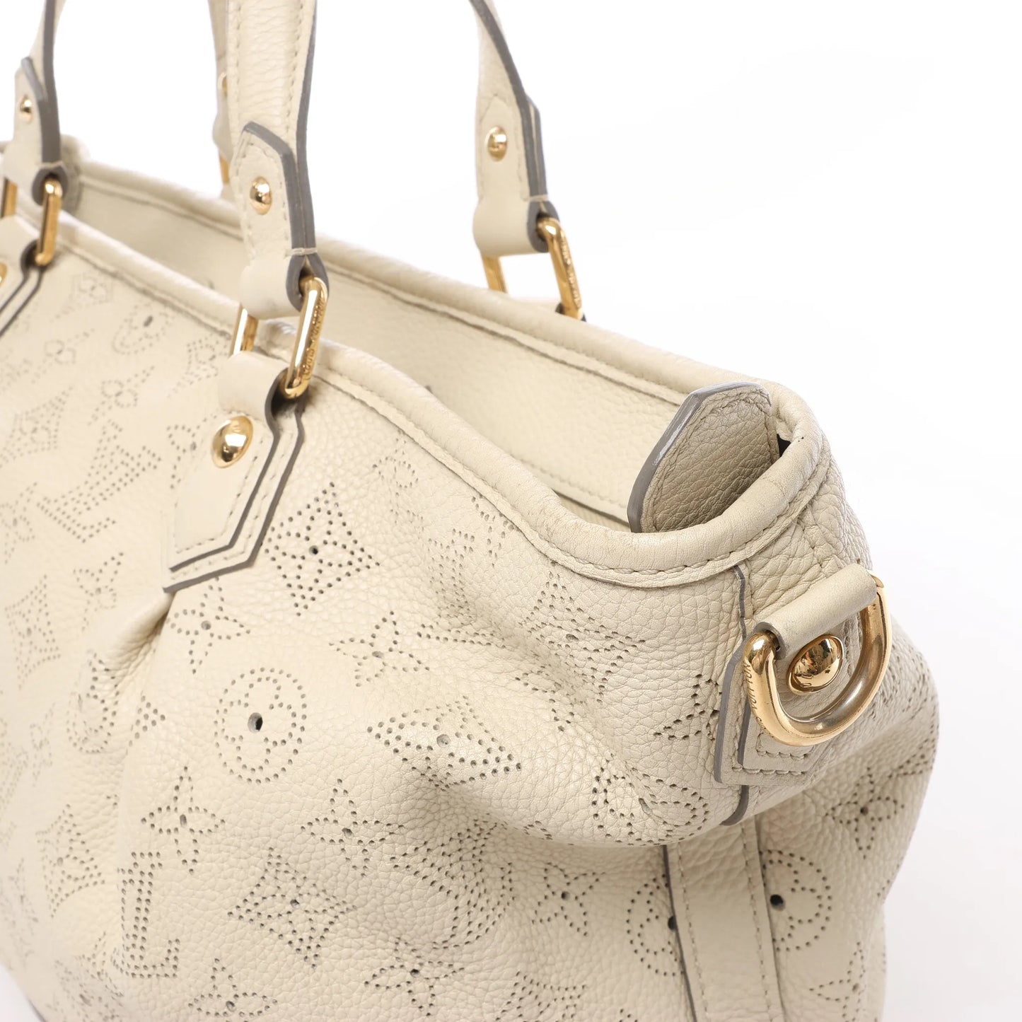 Louis Vuitton Monogram Mahina Stella PM Lederhandtasche in Beige M93067