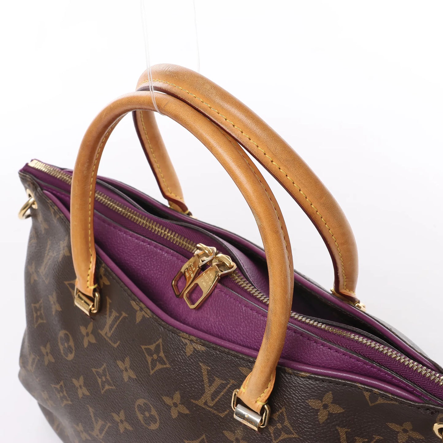 Louis Vuitton Monogram Pallas MM 2Way Handbag in Purple x Brown M41059