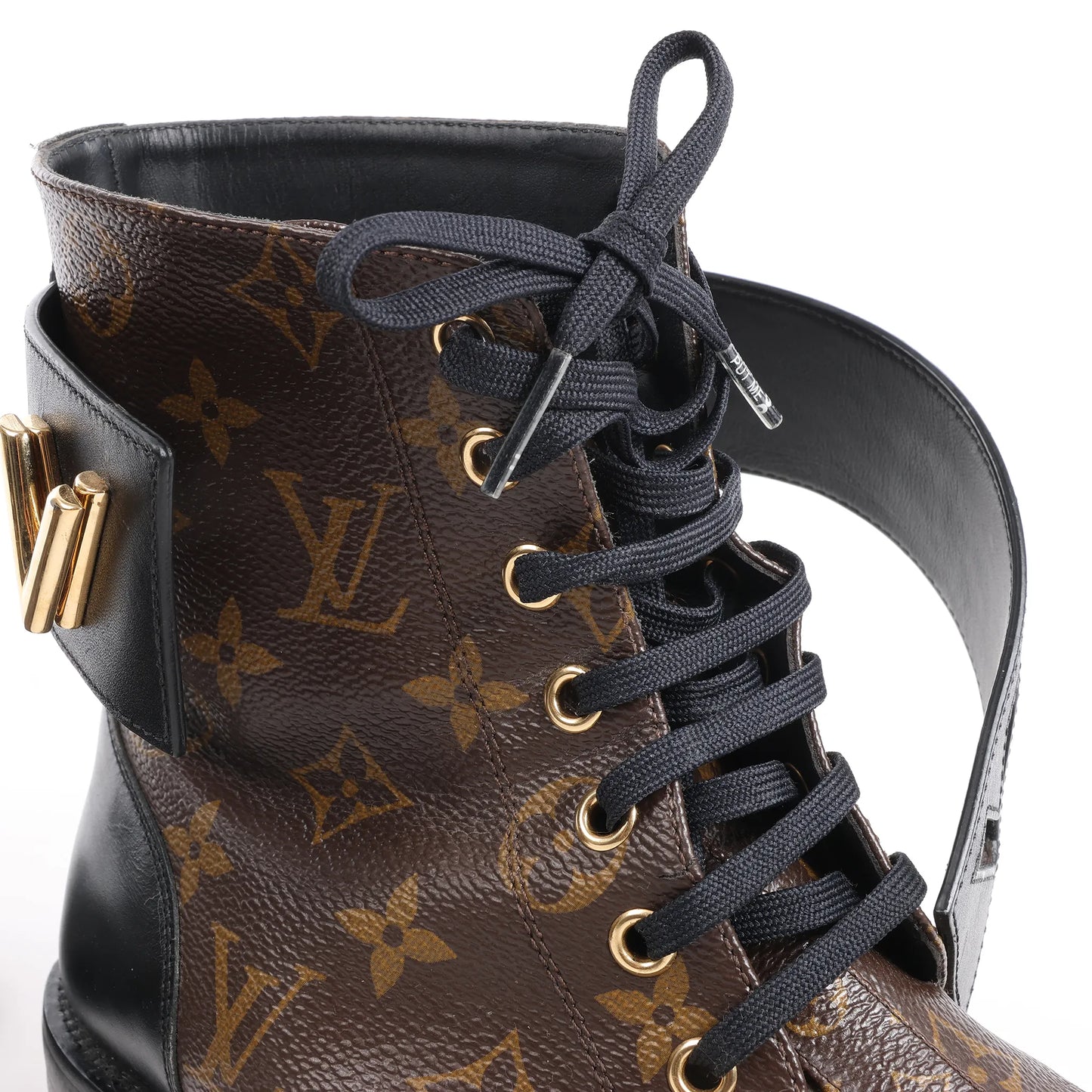 Louis Vuitton Monogram Wonderland Flat Ranger Ankle Boots in Black, Size 39 EU