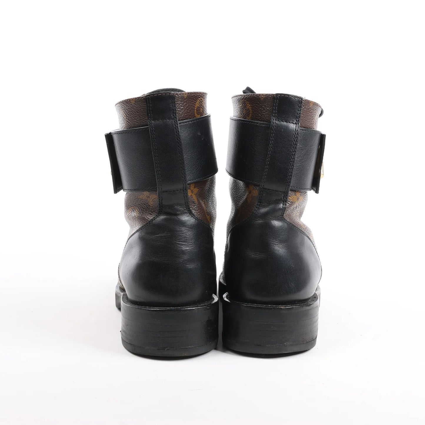 Louis Vuitton Monogram Wonderland Flat Ranger Ankle Boots in Black, Size 39 EU