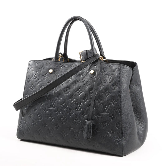 Louis Vuitton Monogram Empreinte Montaigne GM 2Way Handbag in Black M41069