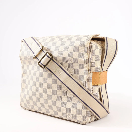 Louis Vuitton Damier Azur Naviglio Shoulder Bag in Beige N51189