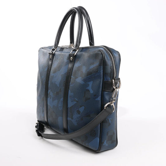Louis Vuitton Damier Cobalt Camouflage Porte Documents Voyages 2Way Sac à main N41507