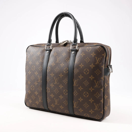 Louis Vuitton Damier Ebene Porte Documents Voyages PM Handtasche in Braun M52005