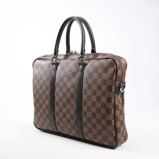 Louis Vuitton Damier Ebene Porte Documents Voyages Handbag in Brown N41466