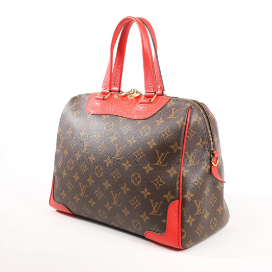 Louis Vuitton Retiro PM Monogram Canvas Handbag in Brown x Red M50057