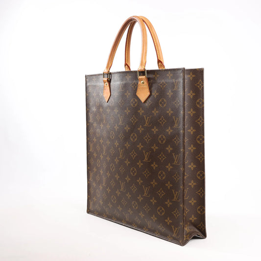 Louis Vuitton Sac Plat GM Monogram Canvas Handbag in Brown M51140