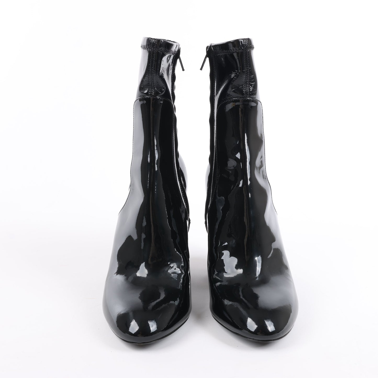 Louis Vuitton Silhouette Lines Patent Leather Ankle Boots in Black BR0137, Size 37.5 EU
