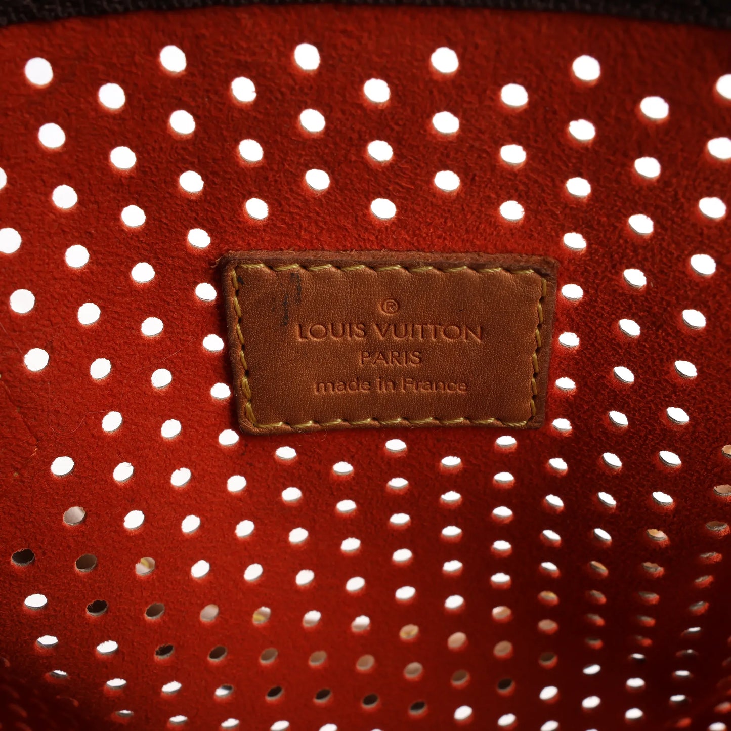 Louis Vuitton Speedy 30 Monogram Perforated Handbag in Brown x Red M95182