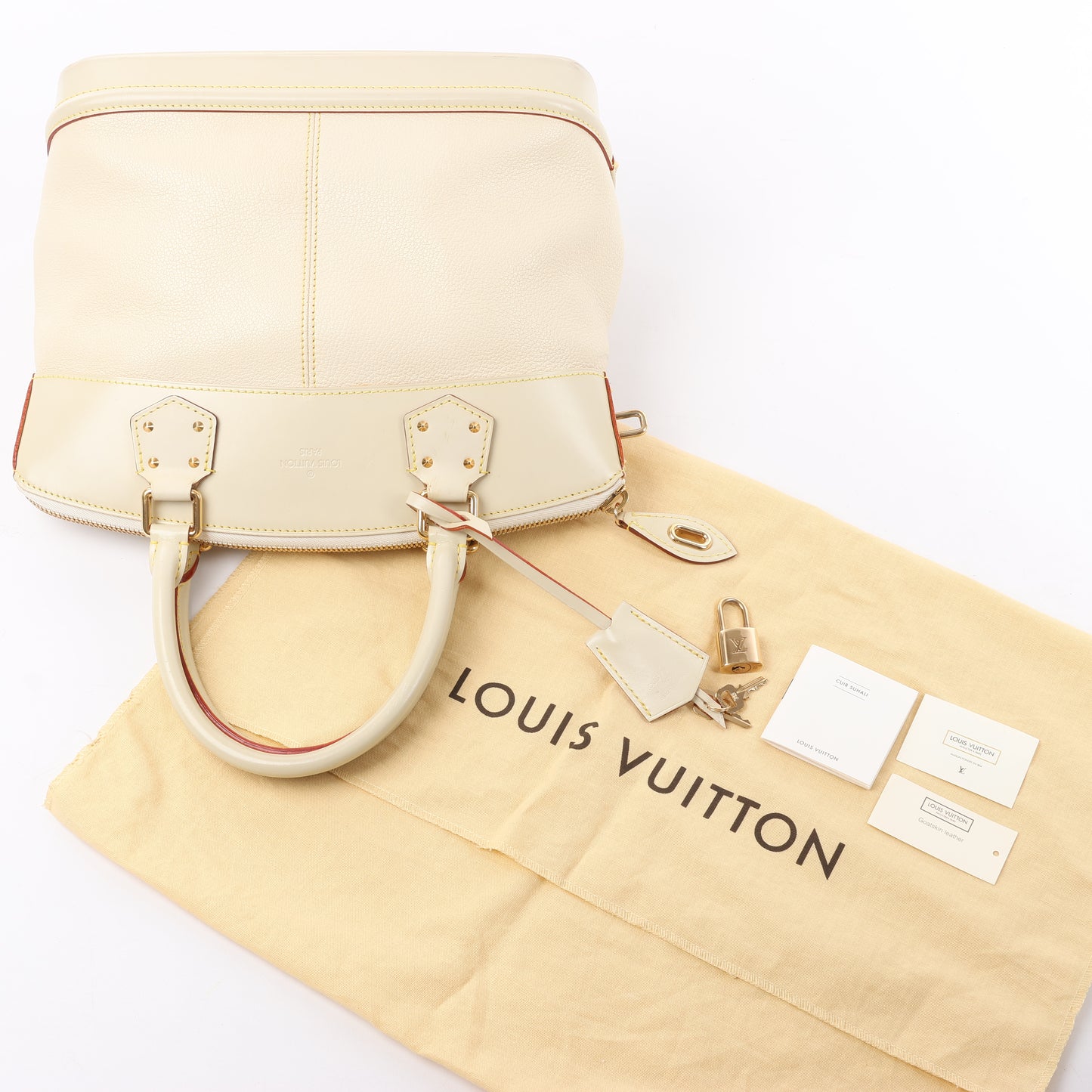 Louis Vuitton Suhali Lockit PM Handbag in Beige M91887